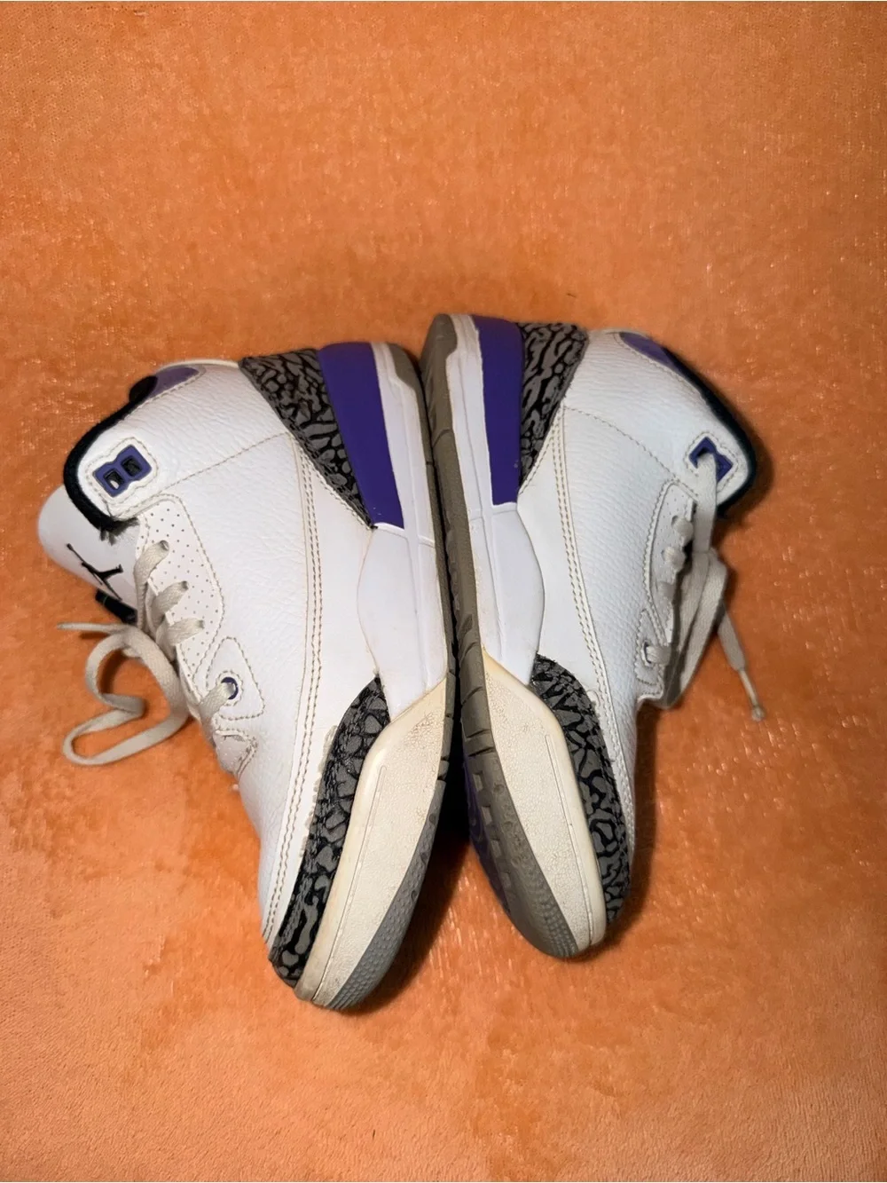 Nike Air Jordan 3 Retro PS 'Dark Iris' White/Purple (Size 2Y)